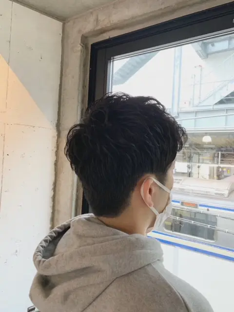 メンズショート×パーマ