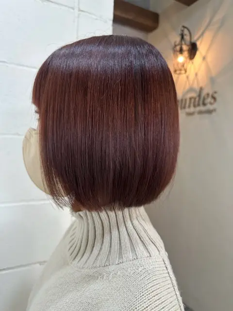 ボルドーカラー×ボブ