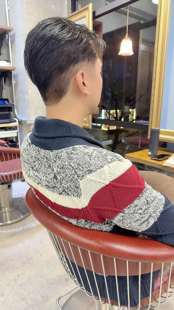 メンズ　センターパート