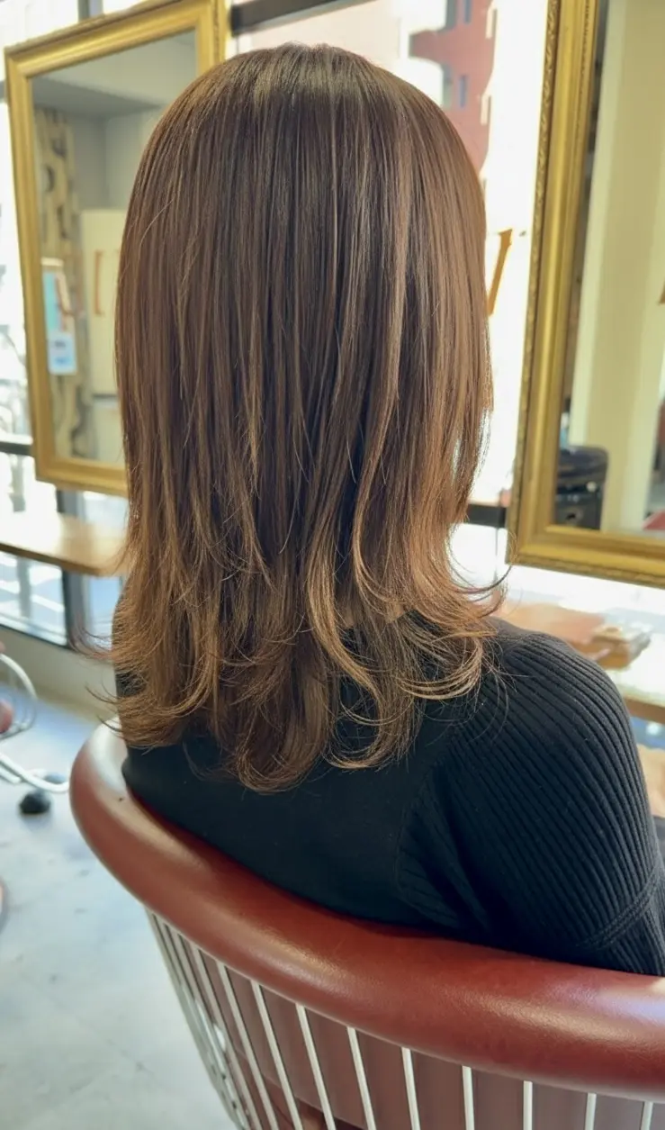 ルーズパーマ　シースルーレイヤー | 千葉駅徒歩１分の美容院・美容室 Lourdes Hair Design（ルルドヘアデザイン）